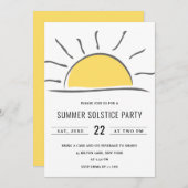 Fun Sun Summer Solstice Party laden Einladung (Vorne/Hinten)