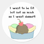 Fun Sundae Runder Aufkleber (Vorderseite)