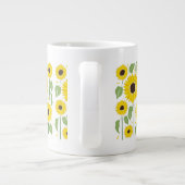 Fun Sunflower Pattern Riesenkaffee Tasse (Rückseite)