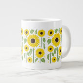 Fun Sunflower Pattern Riesenkaffee Tasse (Vorderseite Rechts)