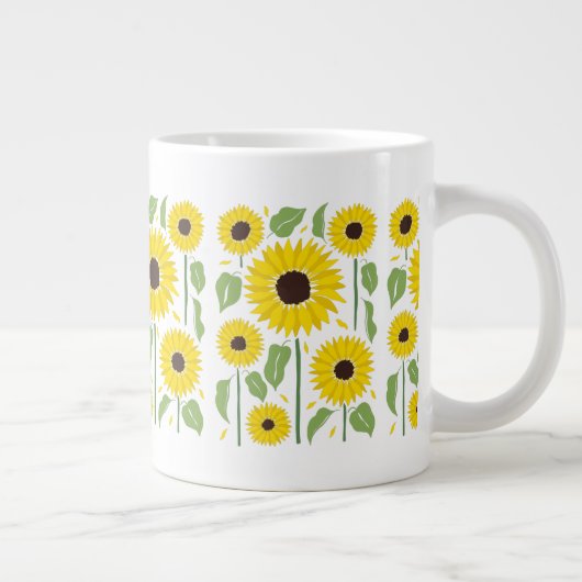 Fun Sunflower Pattern Riesenkaffee Tasse (Rechts)