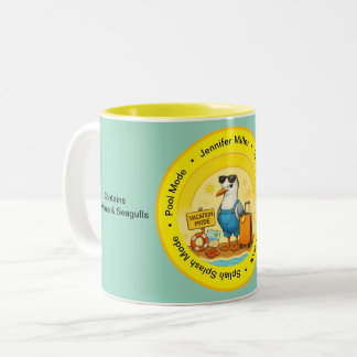 fun sunny destination seagull beach traveller name zweifarbige tasse