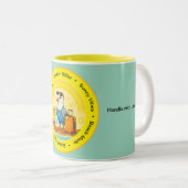 fun sunny destination seagull beach traveller name zweifarbige tasse (VorderseiteRechts)