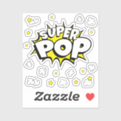 Fun SUPER POP! Mit Popcorn und Sternen | Aufkleber (Blatt)