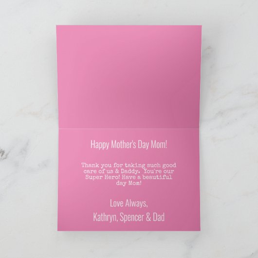 Fun SuperMom Personalized Karte (Innenseite)