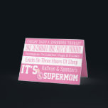 Fun SuperMom Personalized Karte<br><div class="desc">Add an extra special touch to your Mother's Day or birthday greetings with this fun and easy to personalize "SuperMom" card.</div>