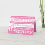 Fun SuperMom Personalized Karte<br><div class="desc">Add an extra special touch to your Mother's Day or birthday greetings with this fun and easy to personalize "SuperMom" card.</div>