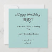 FUN SURFS UP GEBURTSTAGSKAKE KARTE (Rückseite)