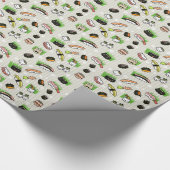 Fun Sushi Characters Pattern Geschenkpapier (Ecke)