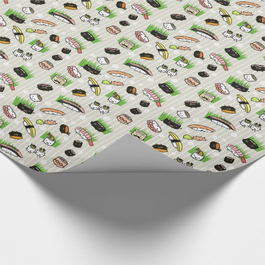 Fun Sushi Characters Pattern Geschenkpapier (Ecke)