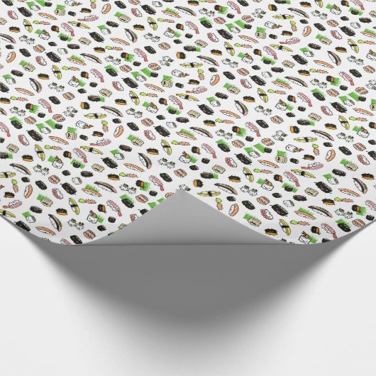 Fun Sushi Characters Pattern Geschenkpapier (Ecke)