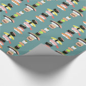 Fun Sushi Characters Pattern | Kawaii Funny Food Geschenkpapier (Ecke)