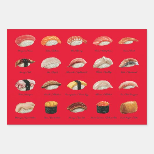 Fun Sushi Chart Trio Geschenkpapier Set (Vorderseite 2)