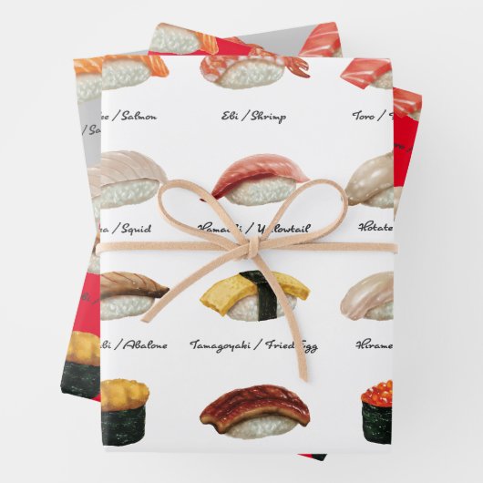 Fun Sushi Chart Trio Geschenkpapier Set (Beispiel)