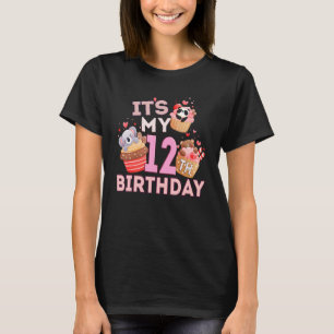 Fun Süße Tier Cupcake sein 12. Geburtstag für T-Shirt