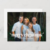 Fun Swash Modern Christmas Foto Card Postkarte (Vorne/Hinten)