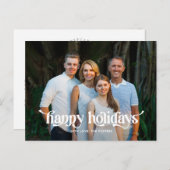 Fun Swash Modern Holiday Foto Card Postkarte (Vorne/Hinten)