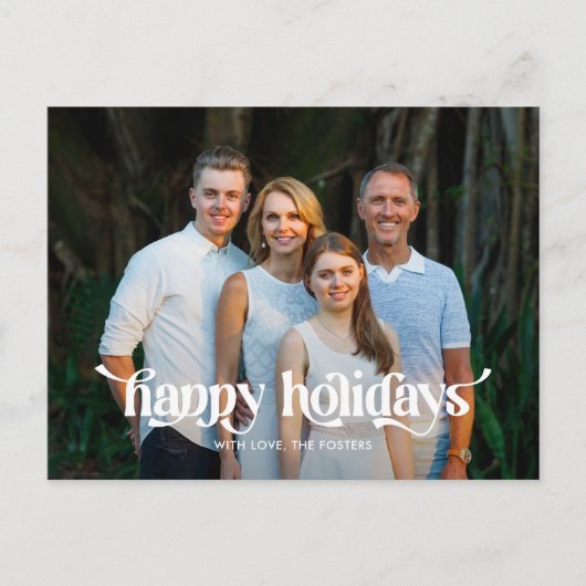 Fun Swash Modern Holiday Foto Card Postkarte (Vorderseite)