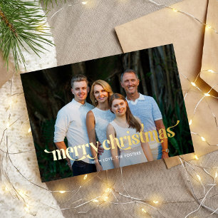 Fun Swash REAL FOIL Modern Christmas Foto Card Folien Feiertagskarte