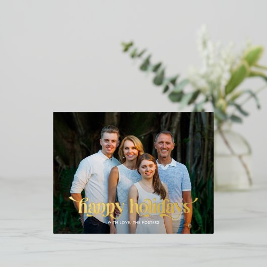 Fun Swash REAL FOIL Modern Holiday Card Postkarte (Stehend vorne)