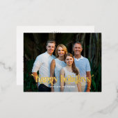 Fun Swash REAL FOIL Modern Holiday Card Postkarte (Vorderseite/Rückseite)