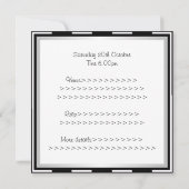 Fun Sweet 16 Black & White Stripes Silber Party Einladung (Rückseite)