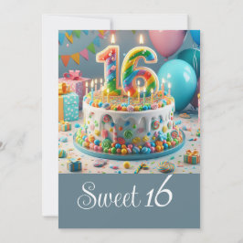 FUN SWEET 16 GEBURTSTAGSKAKE, FEIERLICHKEIT EINLADUNG