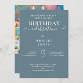 FUN SWEET 16 GEBURTSTAGSKAKE, FEIERLICHKEIT EINLADUNG (Vorne/Hinten)