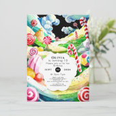 Fun Sweet Candyland Birthday Einladung (Stehend Vorderseite)