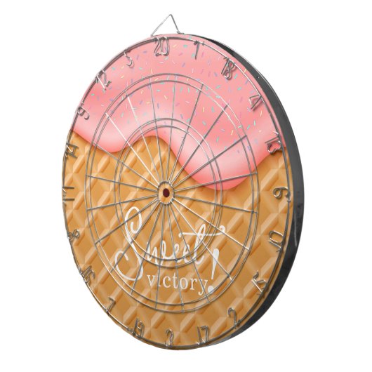 Fun Sweet Victory Ice Creme Cone Sprinkles Rosa Dartscheibe (Vorderseite rechts)