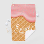 Fun Sweet Victory Ice Creme Cone Sprinkles Rosa Golfhandtuch (Insitu)