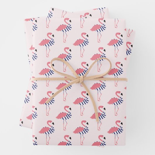 Fun Swimsuit Animal Pink Flamingo Geschenkpapier Set (Beispiel)