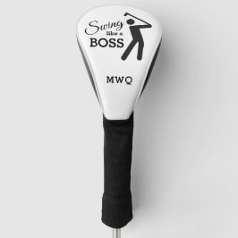 Fun SWING WIE EIN BOSS White Monogram TREVER Golf Headcover