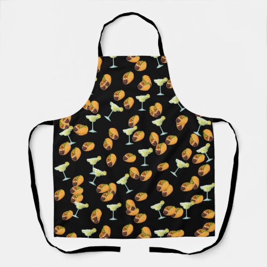Fun Taco Margarita Mexiko Beach Pattern Schürze (Vorderseite)