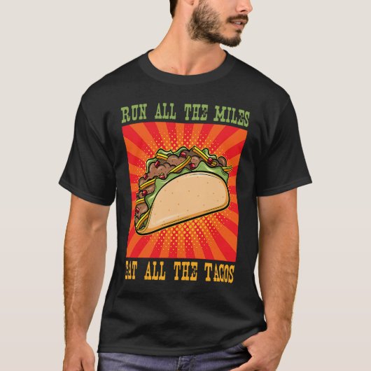 Fun Taco Tuesday Marathon Running Runner T-Shirt (Vorderseite)
