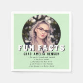 Fun Tatsache Mint Green Graduate Foto Abschluss Serviette (Vorderseite)