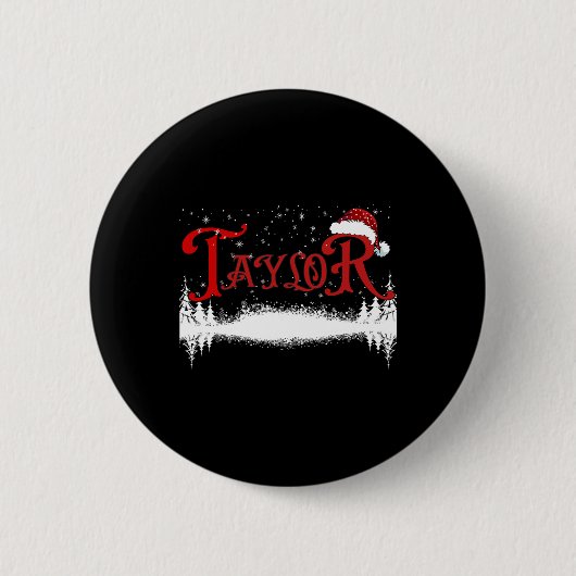 Fun Taylor Santa Vorname Weihnachtsmann 1 Button (Vorderseite)