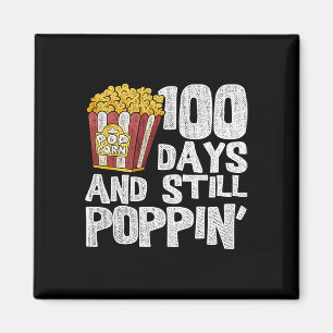 Fun Teacher School Schüler Popcorn 100 Tage nach d Magnet