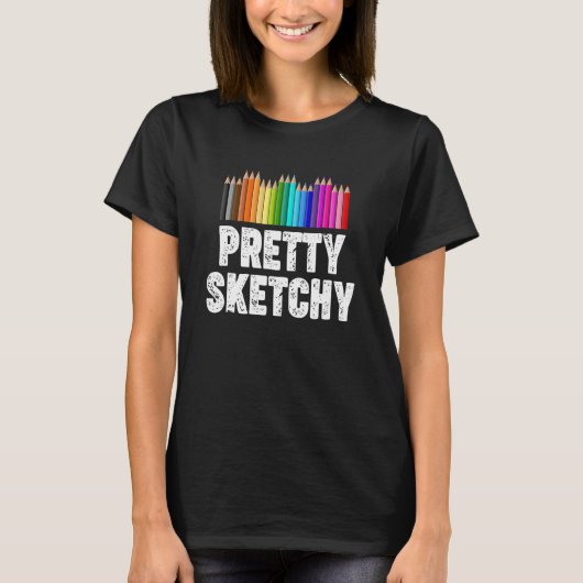 Fun Teacher Spaß Hübsche Farbige Stifte A T-Shirt (Vorderseite)