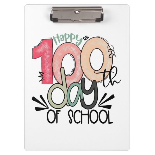 Fun Teacher & Student 100th Day School Accessory Klemmbrett (Vorderseite)
