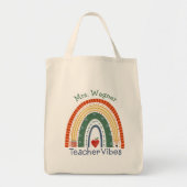 Fun Teacher Vibes Rainbow Pencil Tragetasche (Vorne)