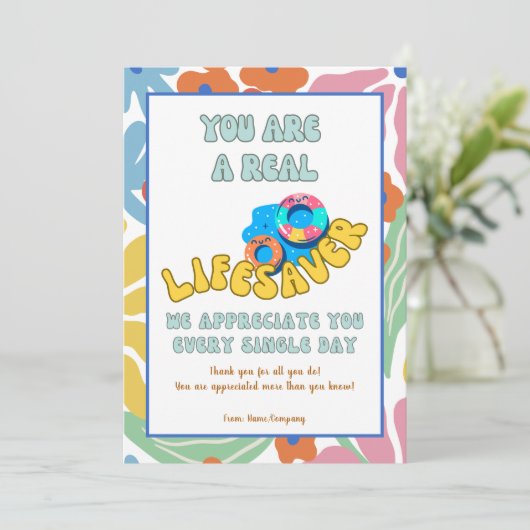 Fun Teacher Volunteer Colleague Danke Karte (Stehend Vorderseite)