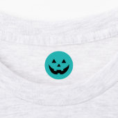 Fun teal Jack o lantern pumpkin face Halloween Etiketten (Befestigt)