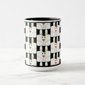 Fun Team Sonniges Gesicht in Schwarz-Weiß-Tasse Tasse (Zentrum)