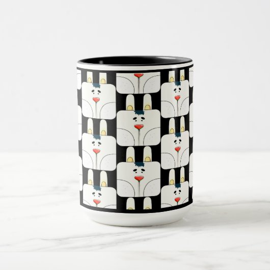 Fun Team Sonniges Gesicht in Schwarz-Weiß-Tasse Tasse (Zentrum)