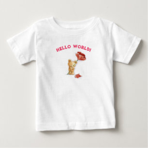 Fun teddy Blume Aquarell Baby T-shirt