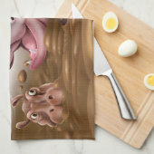 Fun Tee Handtuch Hippos im Schlamm. Mädchenname. (Viertel Falte)