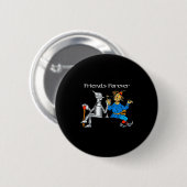 Fun Tee Shirt Friends Forever Wizard Of Oz Ecrow  Button (Vorne & Hinten)