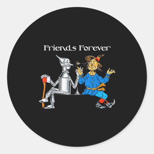 Fun Tee Shirt Friends Forever Wizard Of Oz Ecrow Runder Aufkleber (Vorderseite)