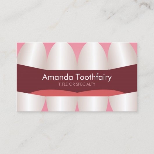 Fun Teeth Open Mouth Modern Dentist Business Card Visitenkarte (Vorderseite)